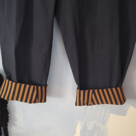 Alembika Black Stretch Cotton Barrel Leh Cargo Pocket Pants 2 M - Picture 3 of 7